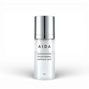 AIDA Glutathione Brightening Ampoule Mist bottle on a white background