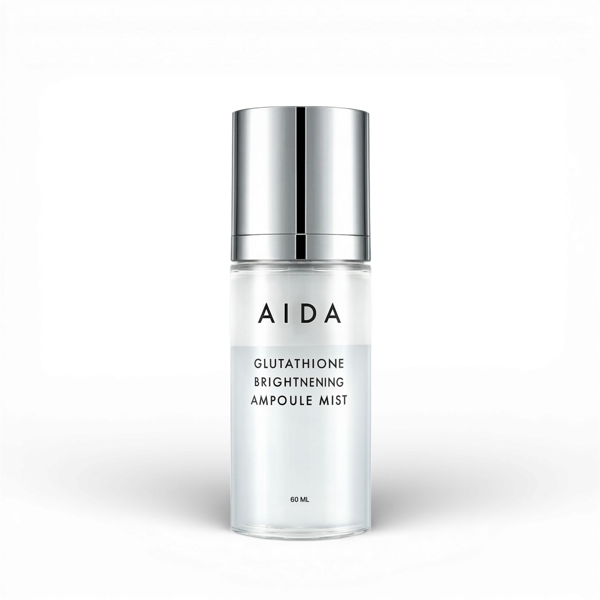AIDA Glutathione Brightening Ampoule Mist bottle on a white background